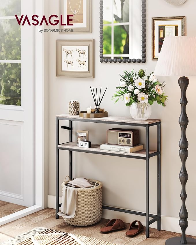 VASAGLE Console Table, 2-Tier Narrow Sofa Table - Image 2