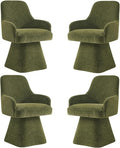 Swivel Dining Chairs Set of 4, Mid Century Modern Chairs Fabric Upholstered by Kislot