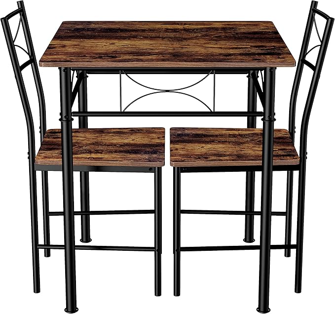 JOIN IRON 3-Piece Kitchen Dining Room Table Set by JOINIRONFurniture