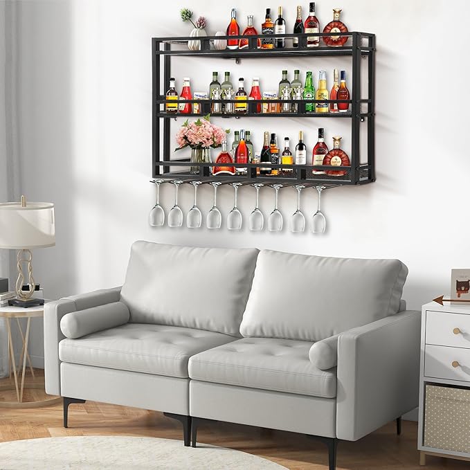 Metal Wine Rack Wall Mounted, Bar Shelves - Image 3
