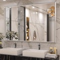 Keonjinn Silver Bathroom Mirror 55 x 36 Inch Large Rectangle Wall Mirror by Keonjinn