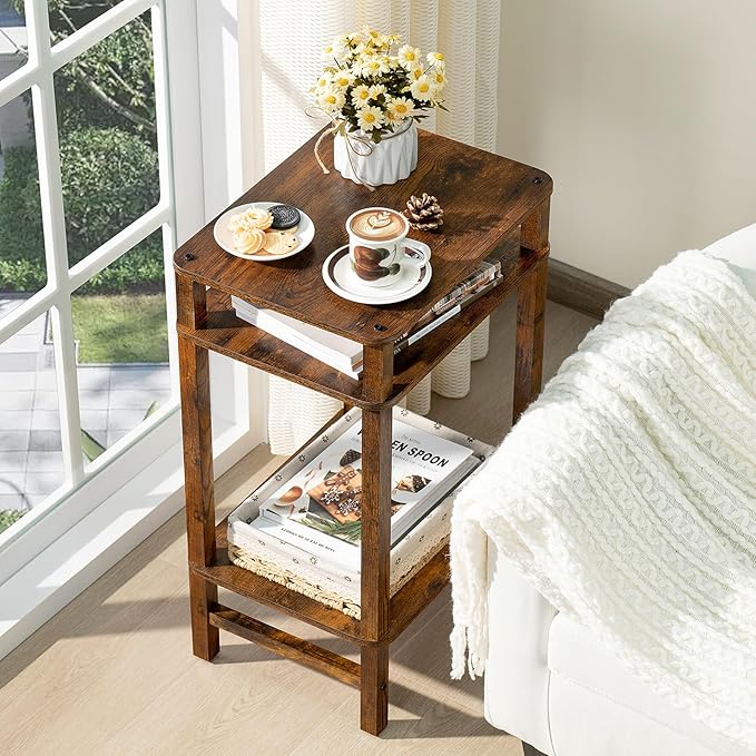 28in Tall Side Table 3-Tier Small Narrow End Table - Image 4