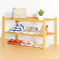 Smiry Shoe Rack, 2 Tier Thick Bamboo Shoe Organizer, Stackable Free Standing by Smiry