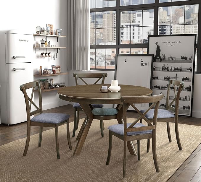 Wooden Dining Chairs Set of 2, Kitchen Chairs Upholstered Dining Chair - Image 3