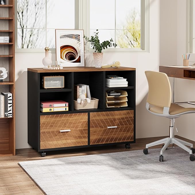 Tribesigns 2-Drawer Wood File Cabinet, Mobile Lateral Filing Cabinet - Image 5