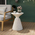 COSIEST Outdoor Side Table, Mushroom Shaped MgO Accent Table, Lightweight Patio by COSIEST