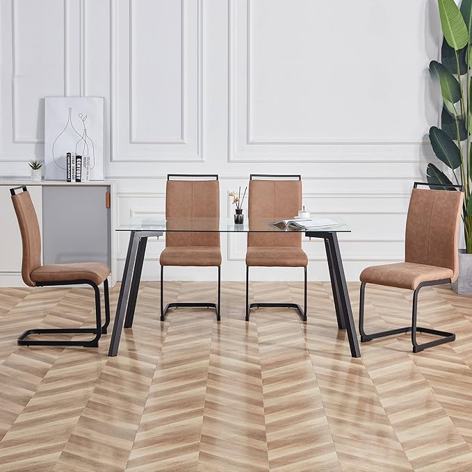 Dining Chairs Set, Kitchen Modern Metal Chairs - Image 4