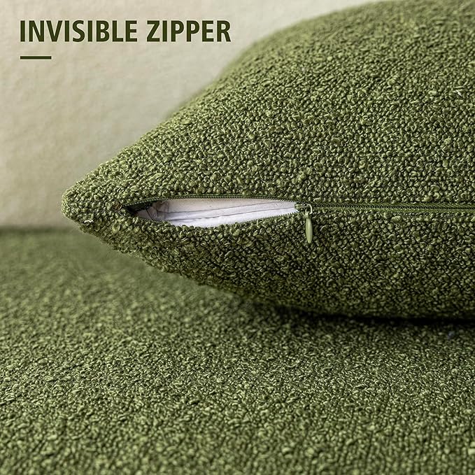 Foindtower Pack of 2 Modern Textured Boucle Throw Pillow Covers Accent Solid - Image 3