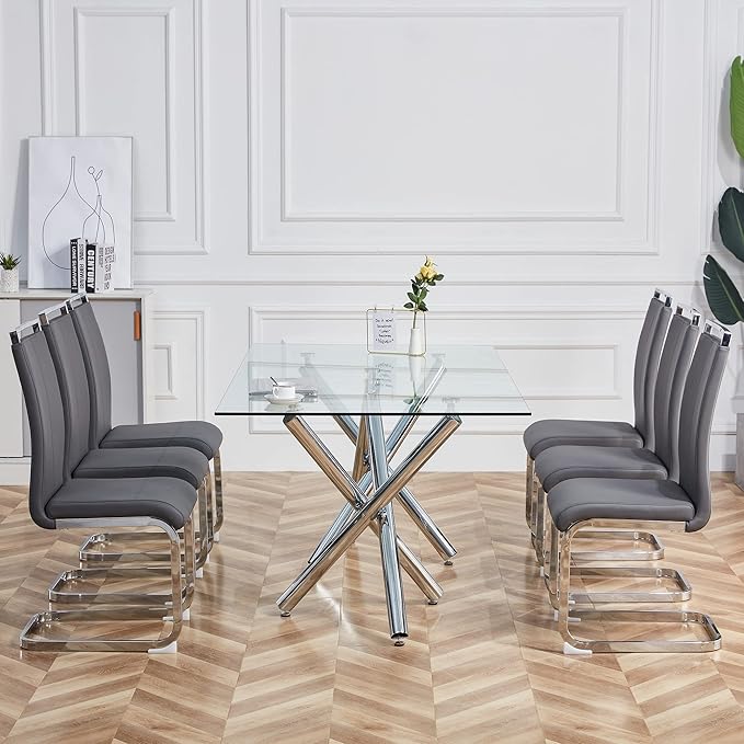 Dining Chairs Set, Kitchen Modern Metal Chairs - Image 4