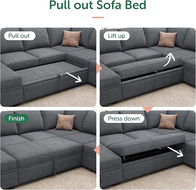 HONBAY Modular Sectional Sleeper Sofa - Image 6