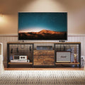 TV Stand with Power Outlet Up to 70 Inch, Entertainment Center with 2 Fabric by Yatiney