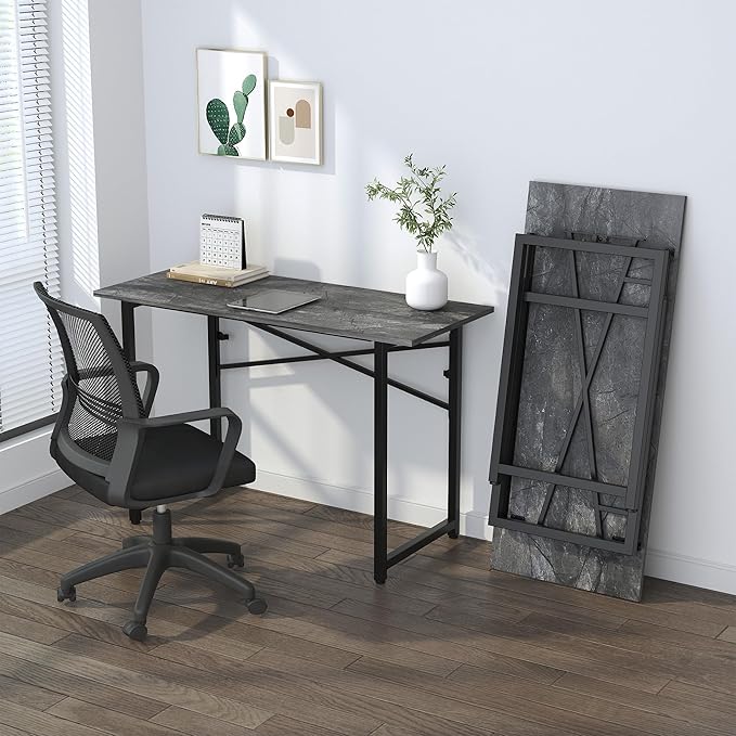 Folding Computer Desk 47 inch Writing Gaming Computer Camping Table, No - Image 8