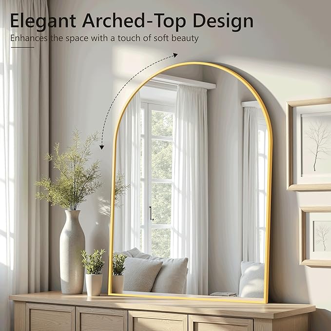 Arched Bathroom Mirror for Wall, Mirror for Vanity, Metal Frame - Image 4