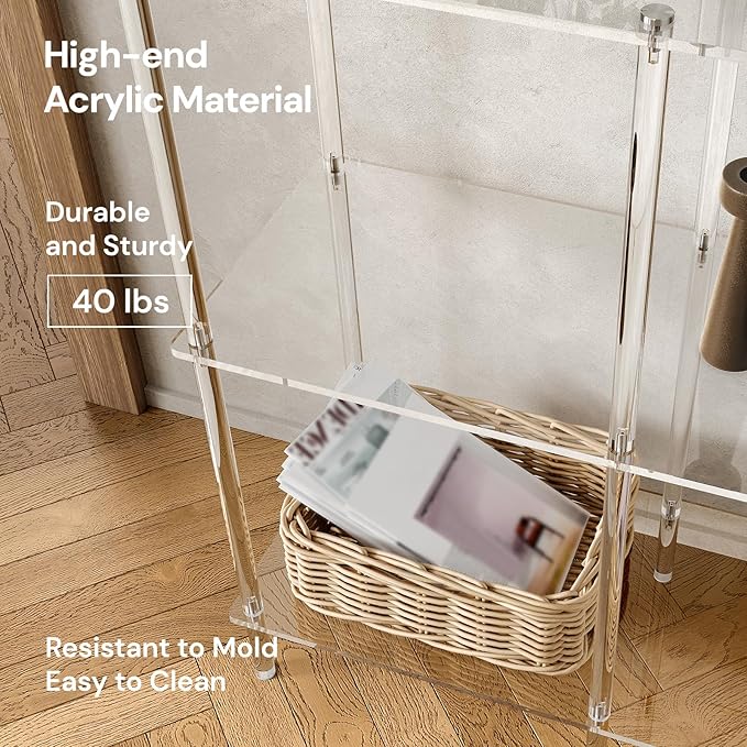 Acrylic Console Table, 29.5" Small Entryway Table - Image 4