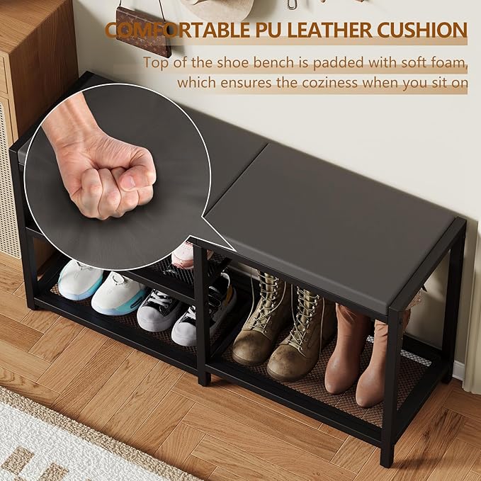 ZHOOGE Shoe Bench & Rack Storage Bench - Image 5