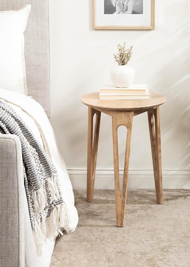 Kate and Laurel Kershaw Modern Round Side Table, Natural Wood, Transitional - Image 2