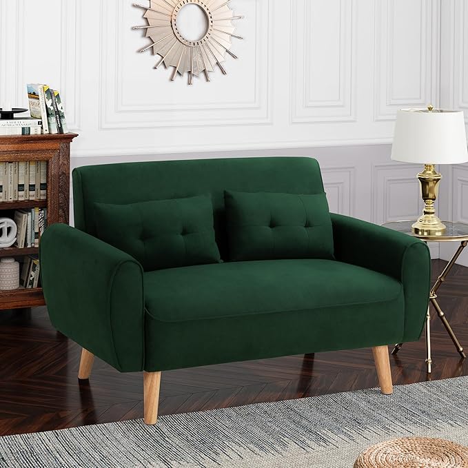 Shintenchi Small Modern Loveseat Couch Sofa, Mid Century Fabric Upholstered - Image 6