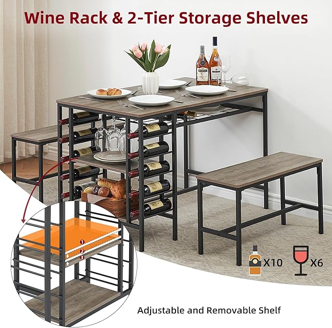IDEALHOUSE Dining Table Set for 4, Kitchen Table Set for 4 - Image 4
