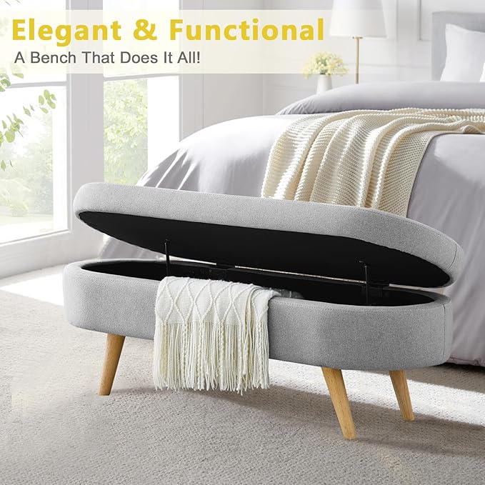 NicBex Ottoman Bench with Storage - Image 5