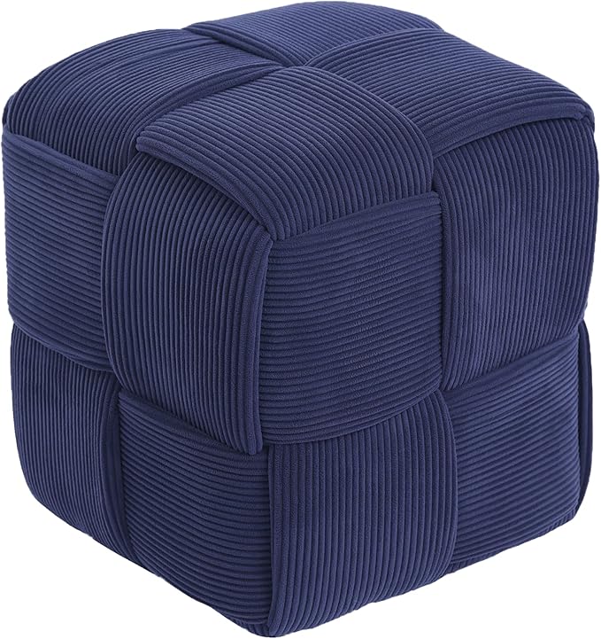 Ottoman Foot Rest Soft and Comfortable Ottoman Square Corduroy Woven Design by Cmishe