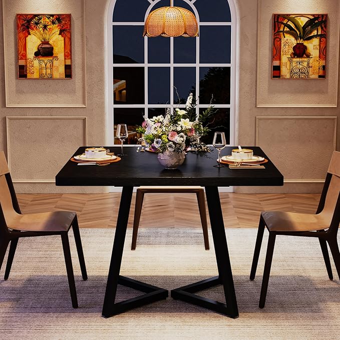 Tribesigns Square Dining Table for 2, 31.5" Industrial Dinner Table - Image 5