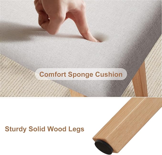 Solid Wood Small Vanity Stool, Compact Makeup Chair - Image 6