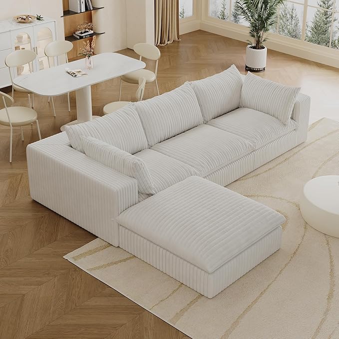 118.2" L Shaped Modular Sectional Cloud Couch - Image 3
