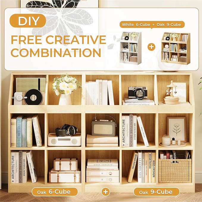 6-Cube Wooden Storage Bookcase - Image 6