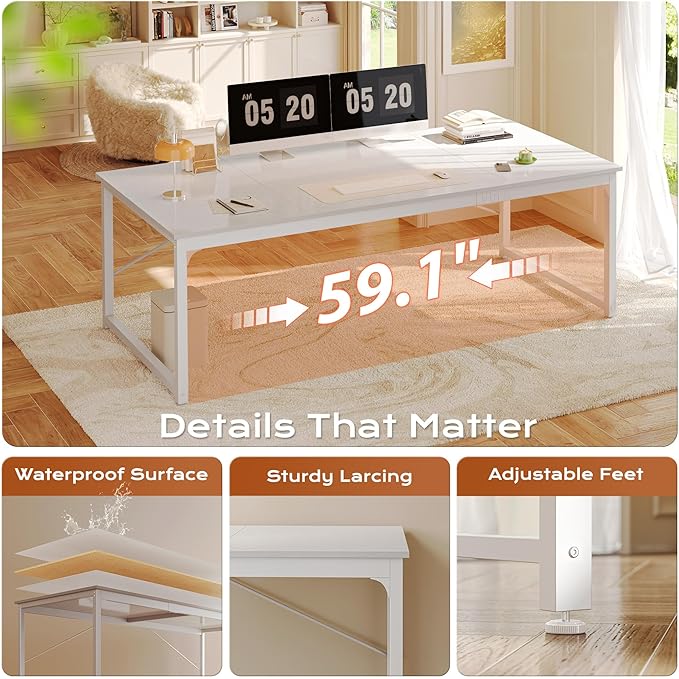PRAISUN 63 x 29.5 Inch Computer Desk - Image 6