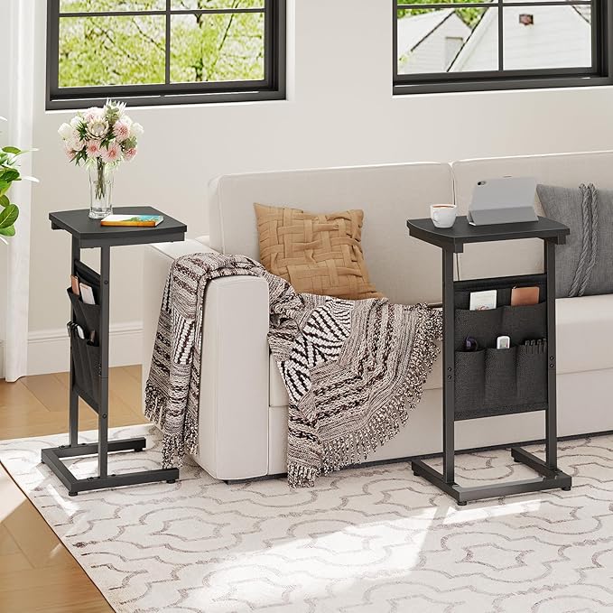 HOOBRO C Shaped End Table Set of 2, Small Side Table - Image 9