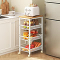Hoctieon Rolling Storage Cart, 4-Tier Wide Panel Rolling Kitchen Storage Cart by Hoctieon