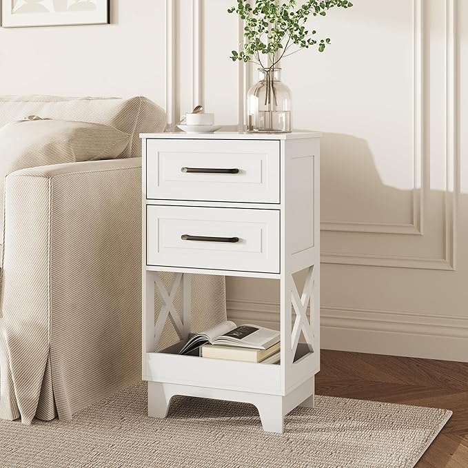 Tall Nightstand Set of 2 Side Table - Image 7