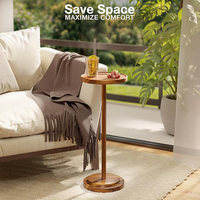 Drink Table, 24.4" Tall Compact Side Table - Image 2