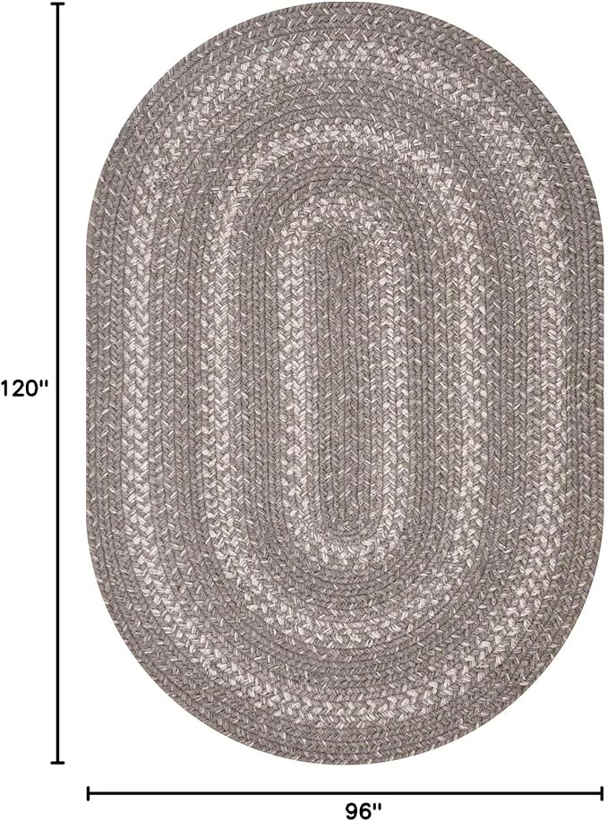 Homespice Grey Cloud Oval Braided Rug, 8x10' - Image 2