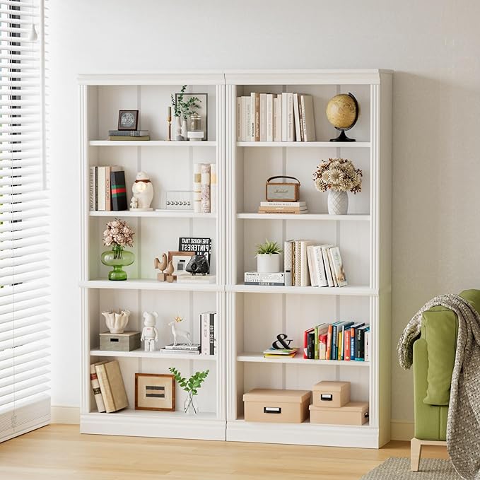 YESHOMY 72" Bookcase and Bookshelf, 5-Tier Wood Bookcases by SearchallYESHOMY