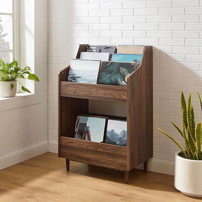 Crosley Furniture Liam Vinyl Record Storage Stand, Tiered Storage Shelves - Image 2