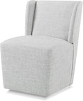 Upholstered Dining Chair with Casters Wingback Modern Side Armless Deskchair by Kislot