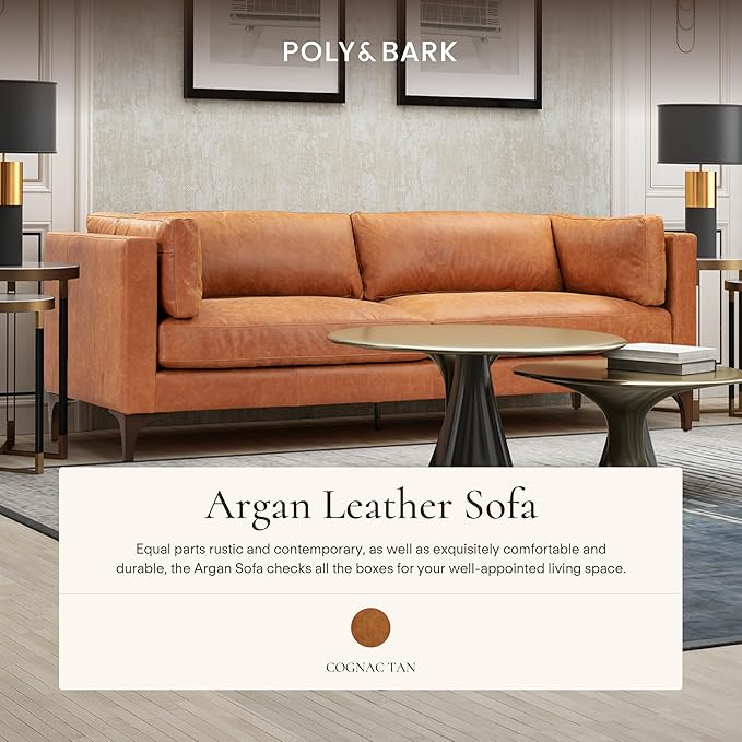 Poly & Bark Argan Leather Couch - Image 3