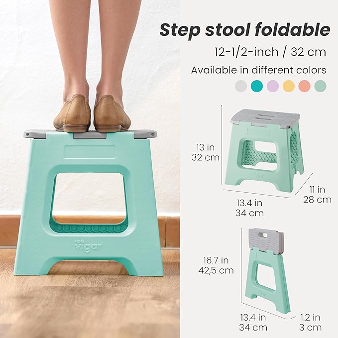 Vigar Compact Step Stool Foldable, 12-1/2-inch Step Stools - Image 2