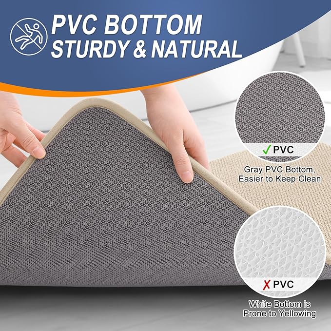 OLANLY Thick Memory Foam Bath Mat Rug 70x24, Extra Soft Absorbent Bathroom Rug - Image 4