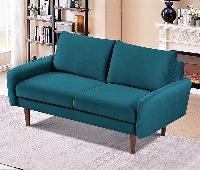 Container Furniture Direct Kent Velvet Loveseat Sofa - Image 6