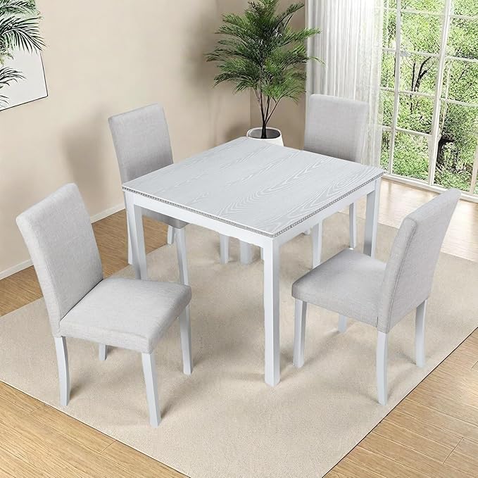 Dining Table Set for 4, 5-Piece Kitchen Table & Chairs Set - Image 7