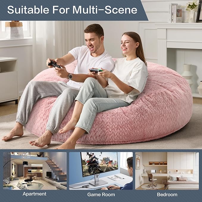 Hobestluk 6ft Bean Bag Chairs for Adults Large Beanbag Chair - Image 5