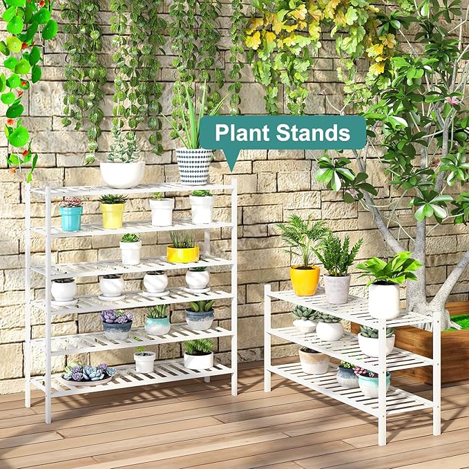 3-Tier Long Shoe Rack, Bamboo Wood Shoe Rack - Image 7