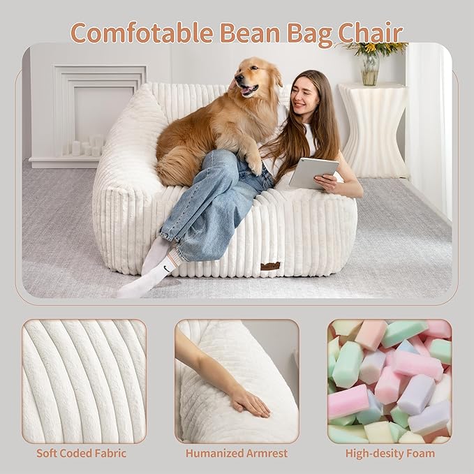 HABUTWAY Bean Bag Chair, Giant Bean Bag Chairs - Image 4