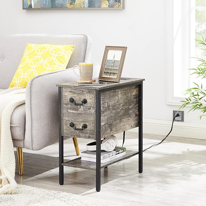 VECELO End Tables, Narrow Nightstands - Image 7