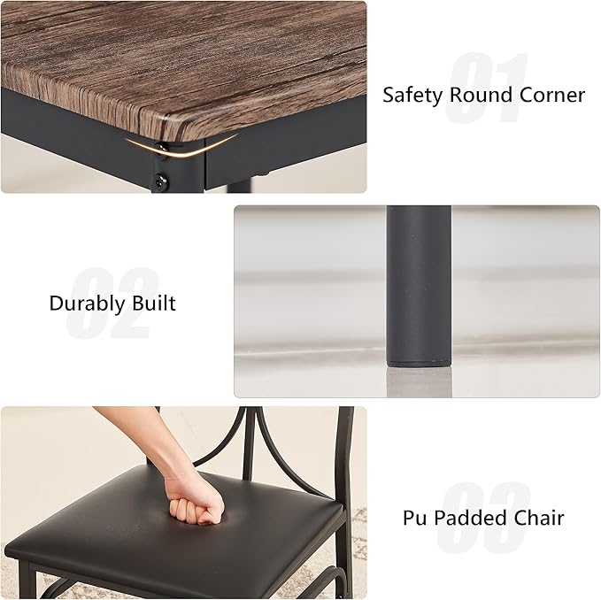 VECELO Kitchen Dining Room Table Set - Image 8