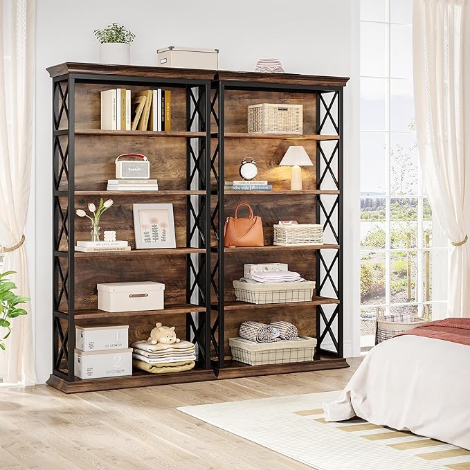 Tribesigns 6-Tier Bookcase, 71 Inches Industrial Bookshelves and Bookcases - Image 6