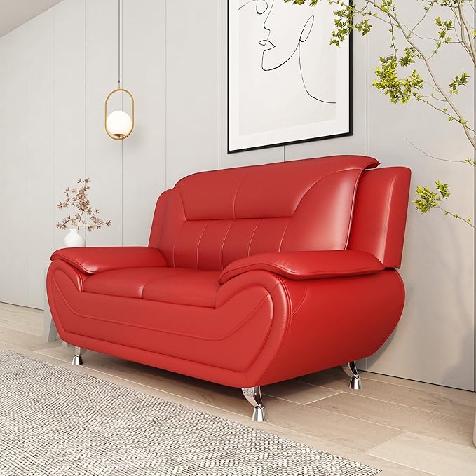 Container Furniture Direct Michael Modern Faux Leather Upholstered Stainless - Image 12