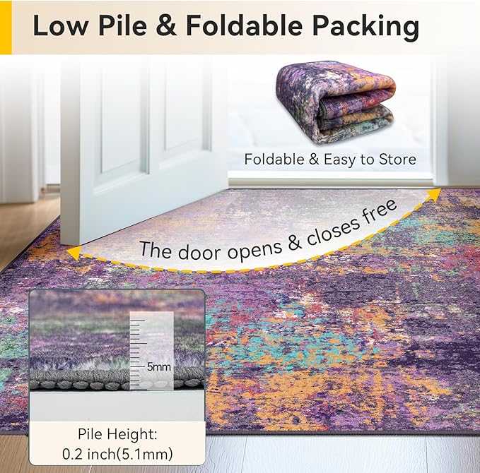 Washable Area Rugs 5'x7' Non-Slip Modern Abstract Soft - Image 6
